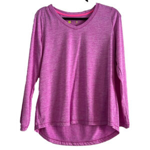 Pinky Purple marl Workout long sleeved shirt Large V-Neck